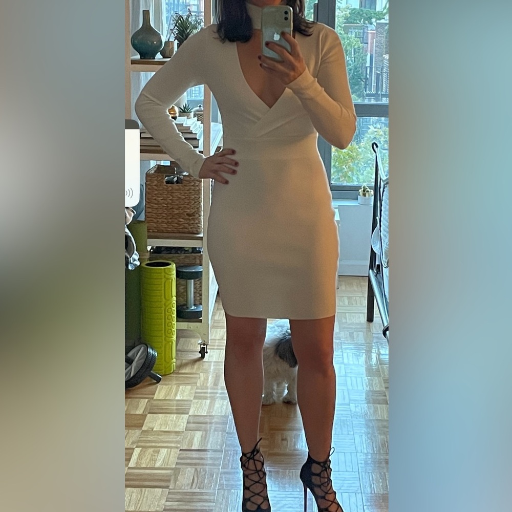 White stretchy ALC dress in size small.